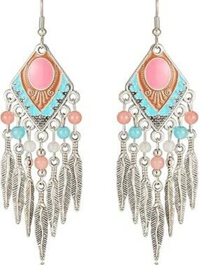 NEW Bohemian Dream Catcher Feather Earrings Bohemian Western Boho Fashion Set